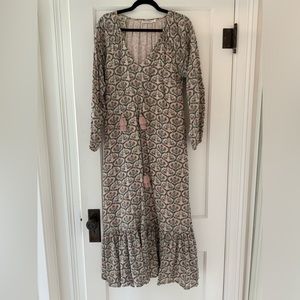 Roberta Roller Rabbit Pink and Green Floral Maxi Dress